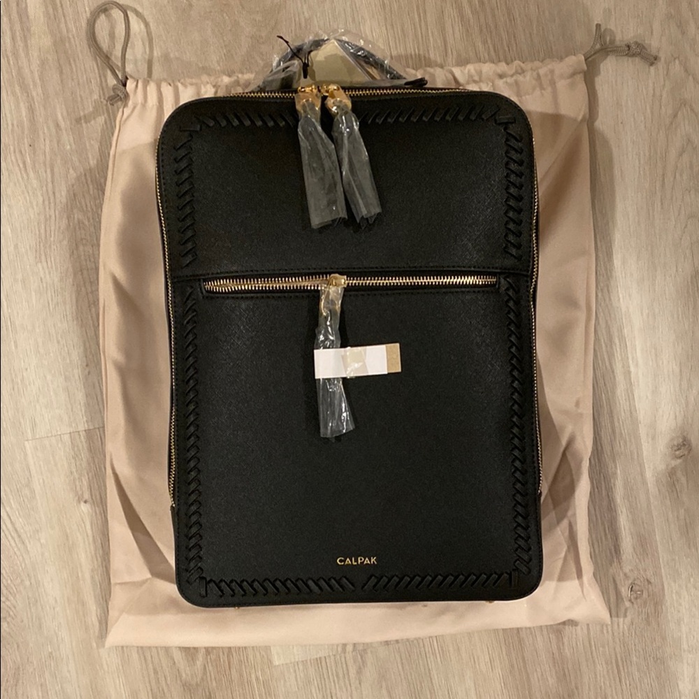 Calpak Black Backpack with Minimalist Design